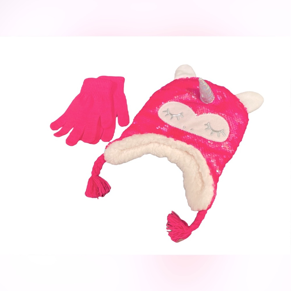 Unicorn Hat & Glove Set